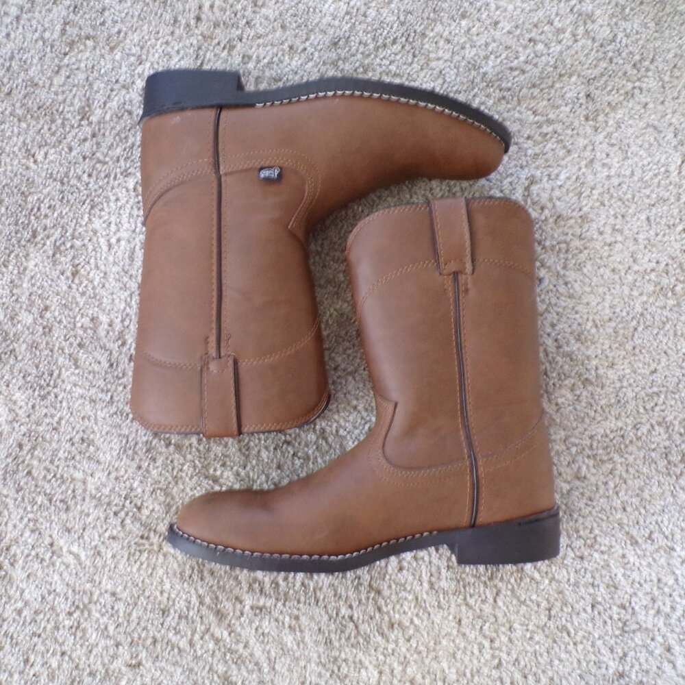 Justin brown leather western cowgirl boots 9